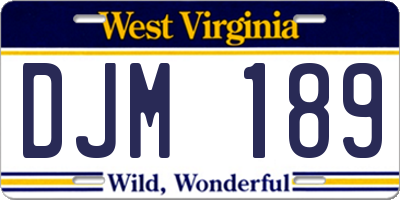 WV license plate DJM189