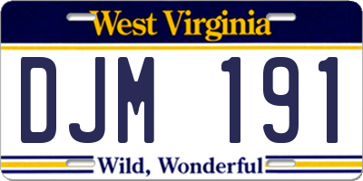 WV license plate DJM191