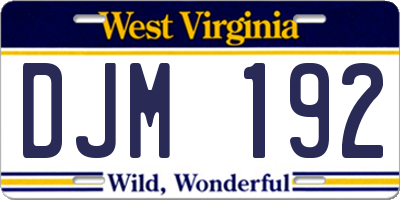 WV license plate DJM192