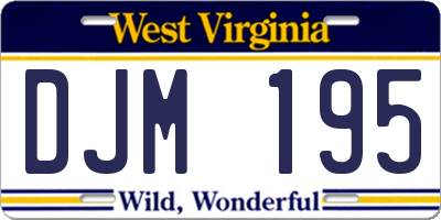 WV license plate DJM195