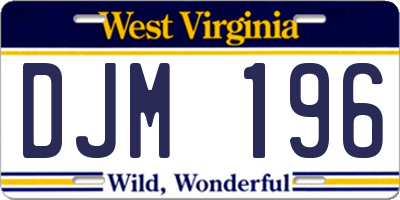 WV license plate DJM196