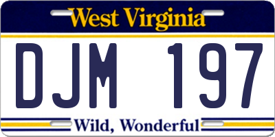 WV license plate DJM197