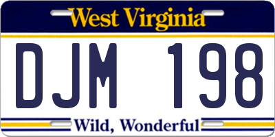 WV license plate DJM198
