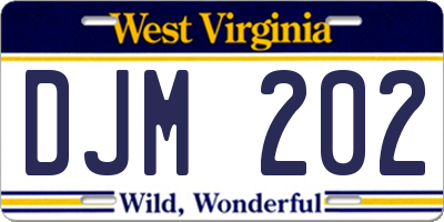 WV license plate DJM202