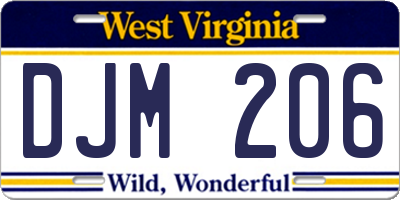 WV license plate DJM206