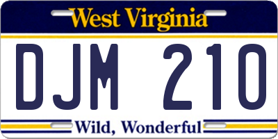 WV license plate DJM210