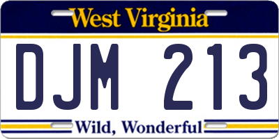 WV license plate DJM213