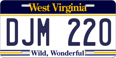 WV license plate DJM220
