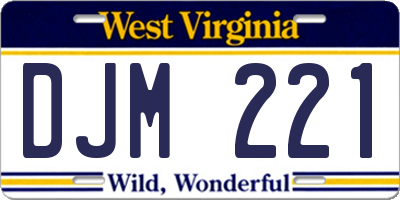 WV license plate DJM221