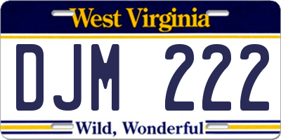 WV license plate DJM222