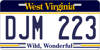 WV license plate DJM223