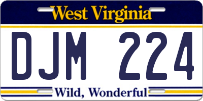 WV license plate DJM224
