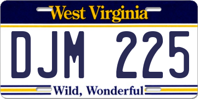 WV license plate DJM225