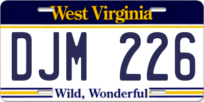 WV license plate DJM226