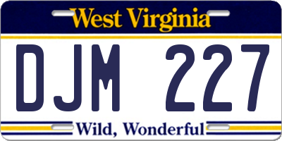 WV license plate DJM227