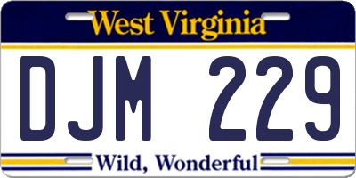 WV license plate DJM229
