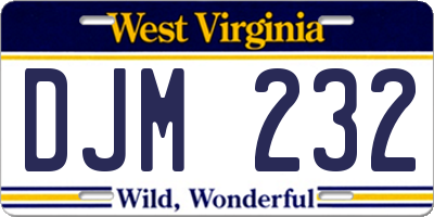 WV license plate DJM232