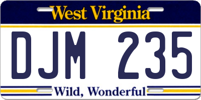 WV license plate DJM235