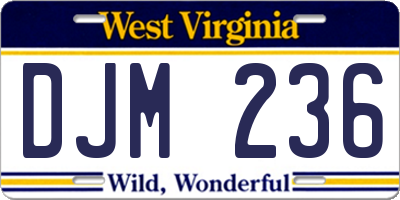 WV license plate DJM236