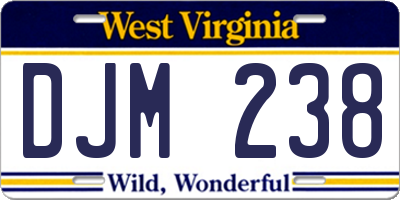 WV license plate DJM238