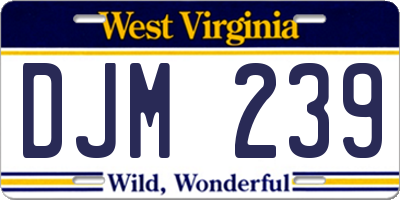WV license plate DJM239
