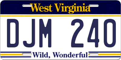WV license plate DJM240
