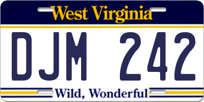 WV license plate DJM242