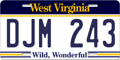 WV license plate DJM243