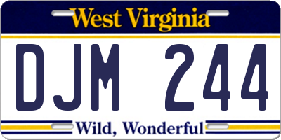 WV license plate DJM244