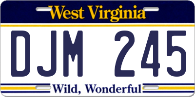 WV license plate DJM245