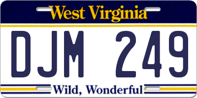 WV license plate DJM249