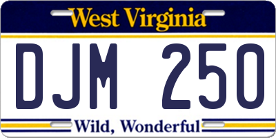 WV license plate DJM250