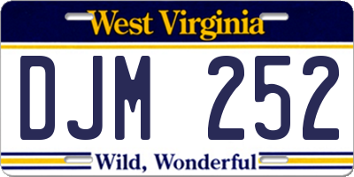 WV license plate DJM252