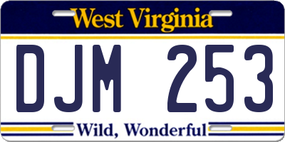 WV license plate DJM253