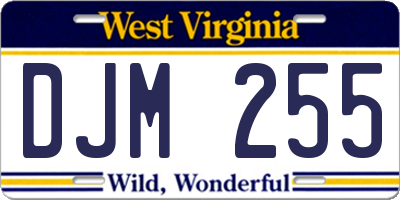 WV license plate DJM255
