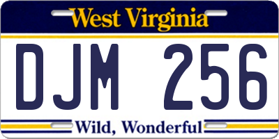 WV license plate DJM256