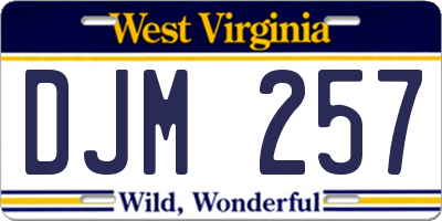 WV license plate DJM257