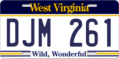 WV license plate DJM261
