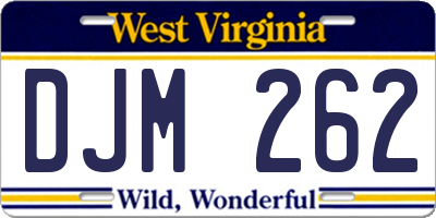 WV license plate DJM262