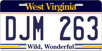 WV license plate DJM263