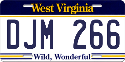 WV license plate DJM266