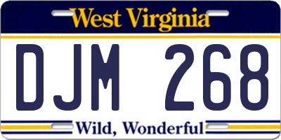 WV license plate DJM268
