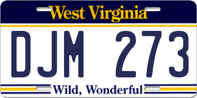 WV license plate DJM273