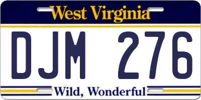 WV license plate DJM276