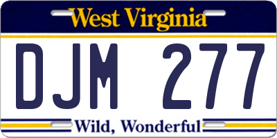 WV license plate DJM277