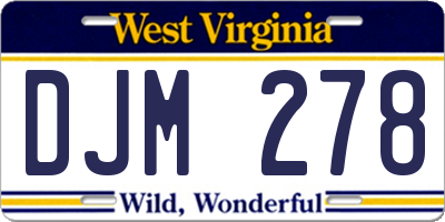 WV license plate DJM278