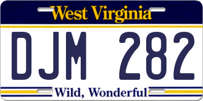 WV license plate DJM282