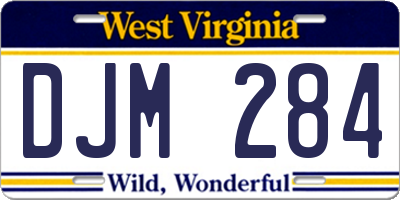 WV license plate DJM284