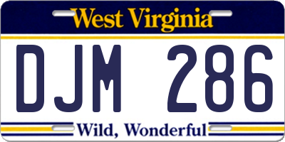 WV license plate DJM286