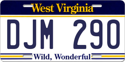 WV license plate DJM290